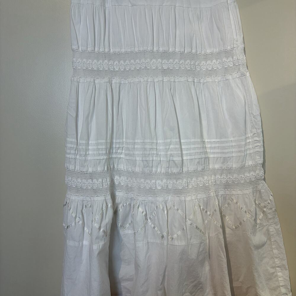 VTG Size (6) Maxi Dress Crochet & Ribbon Details Boho Beach Resort Whimsical - Picture 4 of 5
